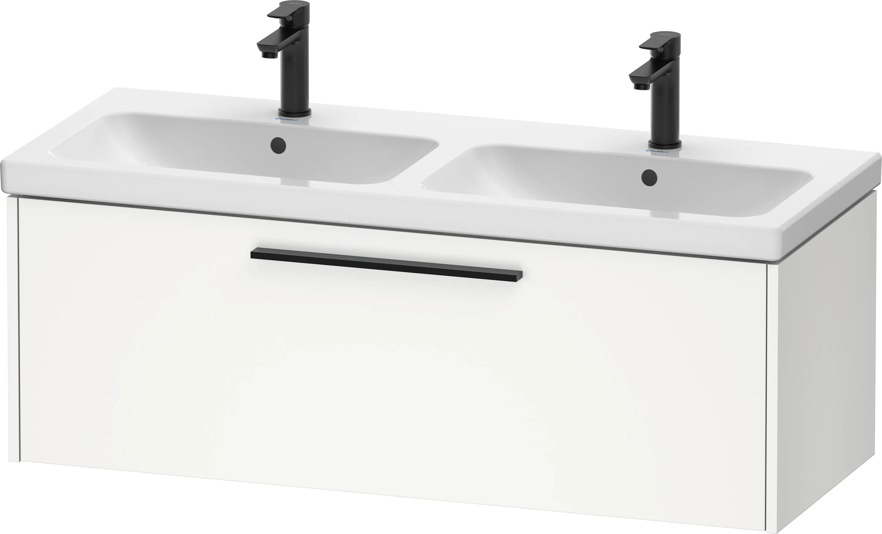 Duravit Waschtischunterschrank für Doppelwaschtisch Wandhängend „D-Code“ 118,4 × 40 × 46 cm in Beton Matt