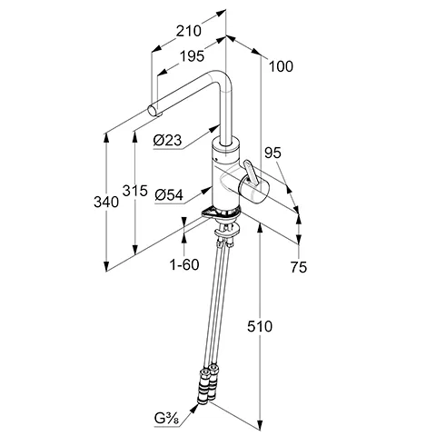 Kludi E-GO Elektrischer Spültisch-Einhandmischer 66 Tiefmattschwarz DN 15 Kludi E-GO Elektrischer Spültisch-Einhandmischer 66 Tiefmattschwarz DN 15