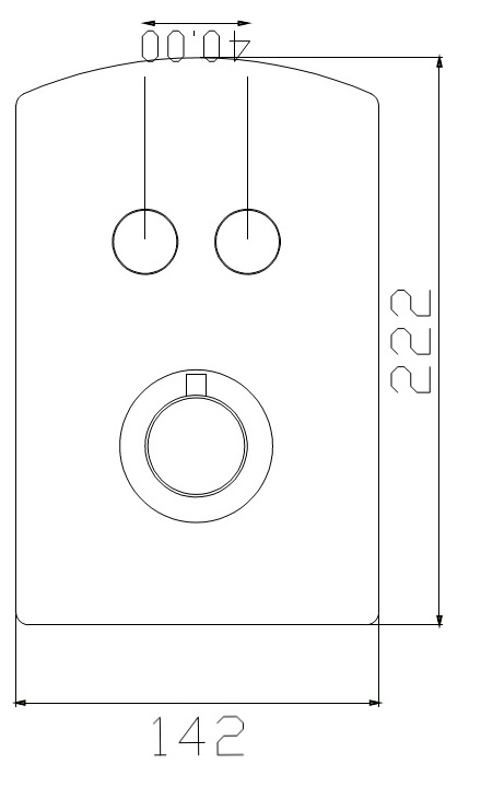 Fertigmontageset Thermostat-Batterie AqvaTherm zu Art. 094564250 - Thermoelement - 2 Druckknopf-Ventile - 38°-Sicherheitstaste - Abdeckrosette - chrom