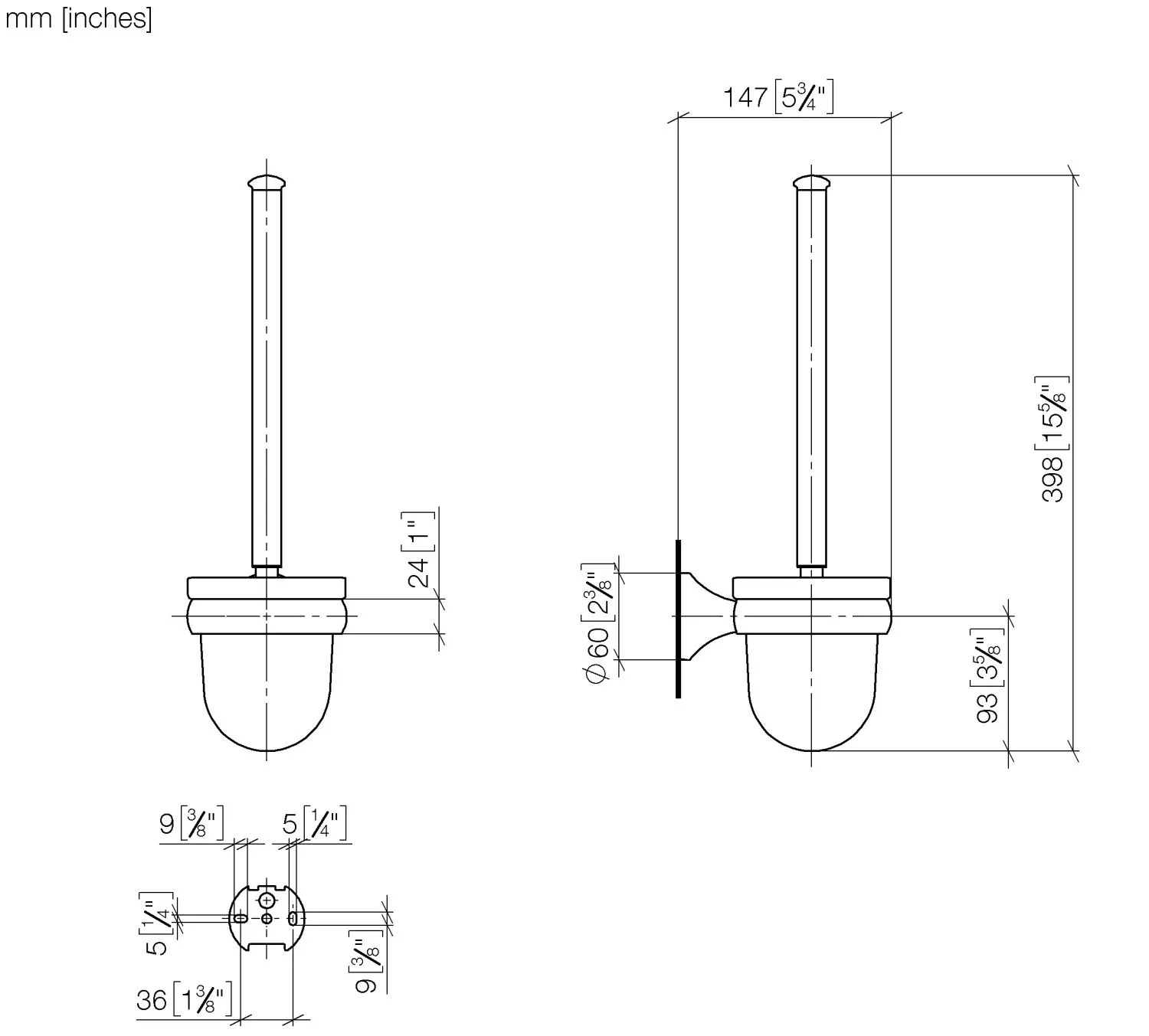 Toiletten-Bürstengarnitur Wandmodell MADISON Chrom 83900361