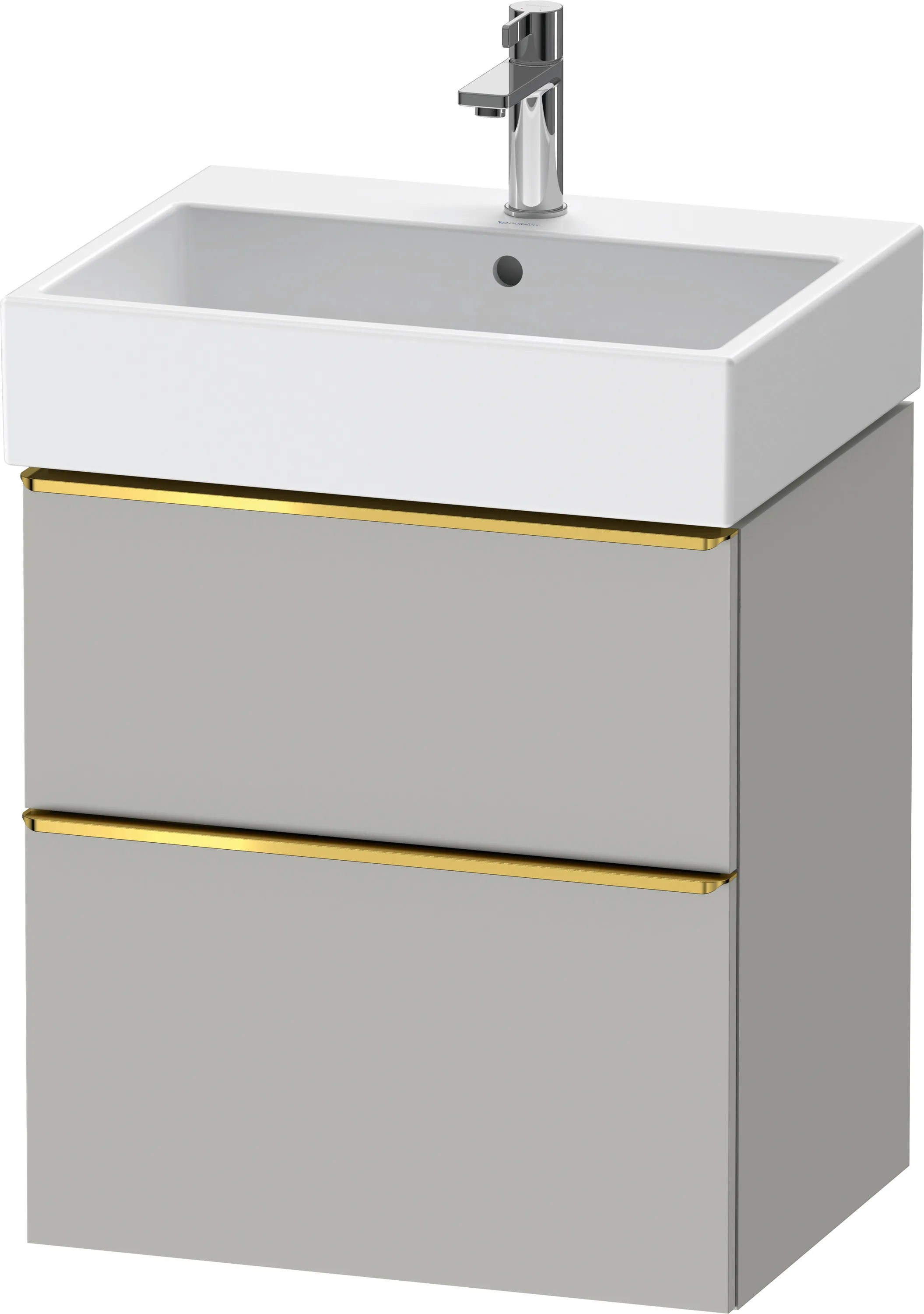 Duravit Waschtischunterschrank wandhängend „D-Neo“ 58,4 × 62,5 × 44,2 cm Betongrau Matt