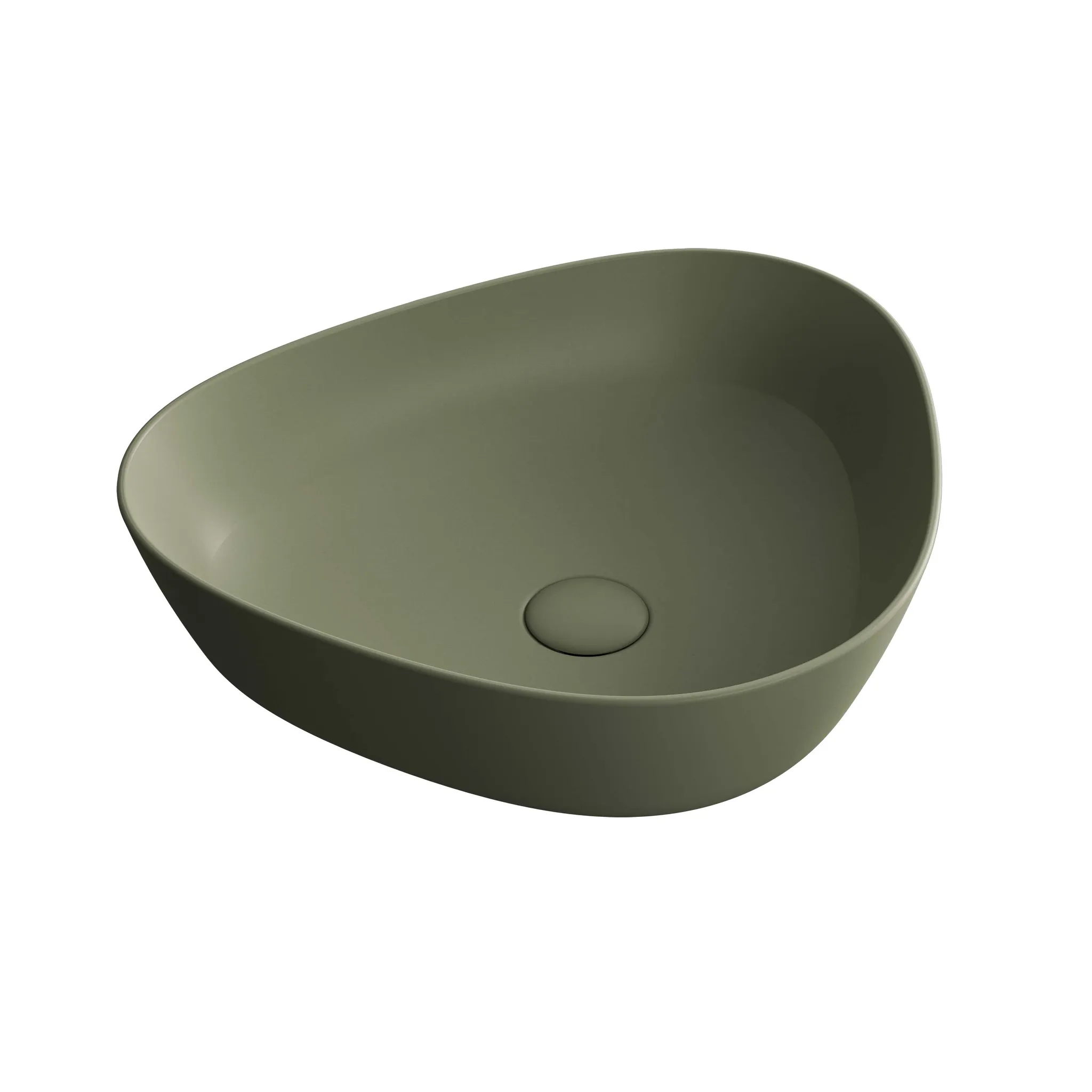 VitrA Plural Aufsatzschale asymmetrisch Moos Matt 47 x 40 x 13 cm freistehend mit VitrA Clean Oberflächenveredelung VitrA Plural Aufsatzschale asymmetrisch Moos Matt 47 x 40 x 13 cm freistehend mit VitrA Clean Oberflächenveredelung