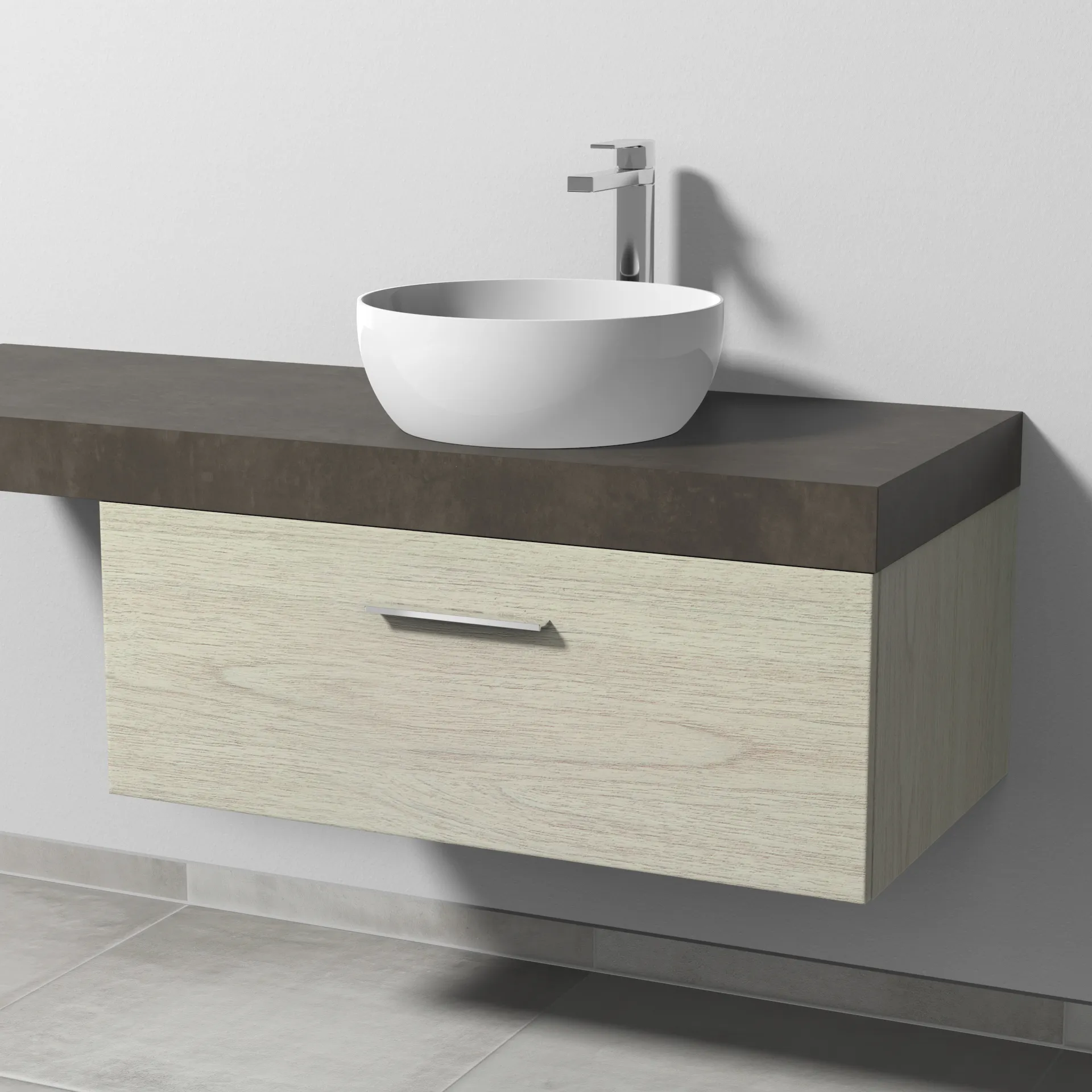 Sanipa Waschtischunterschrank „2morrow“ 900 × 340 × 520 mm in White Oak