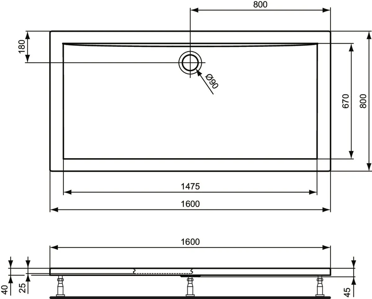 Ideal Standard Duschwanne „UltraLight“ Ideal Standard Duschwanne „UltraLight“
