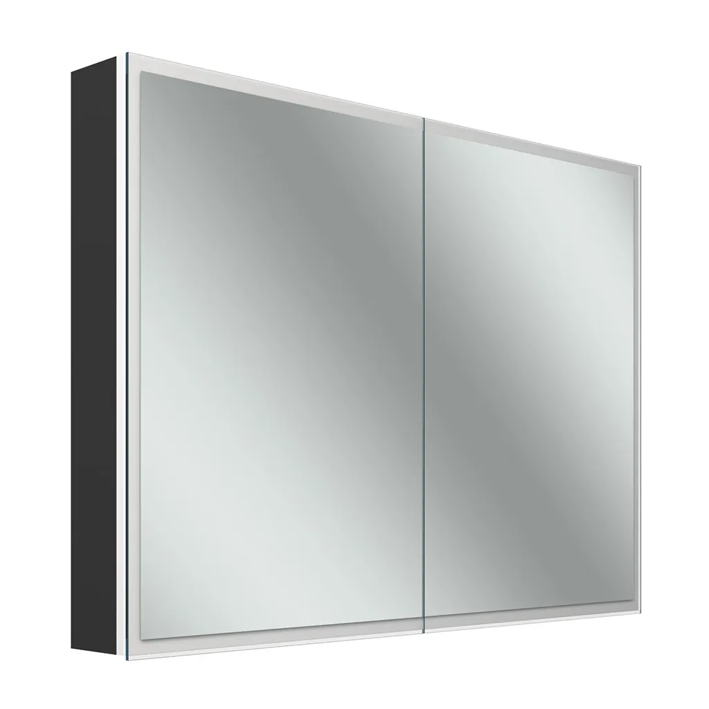 Schneider Spiegelschrank GLOW D2W, Modell GLO1 100/2/D2W – Weißer Aluminiumspiegel mit LED-Beleuchtung (1013 x 736 x 136 mm) Schneider Spiegelschrank GLOW D2W, Modell GLO1 100/2/D2W – Weißer Aluminiumspiegel mit LED-Beleuchtung (1013 x 736 x 136 mm)