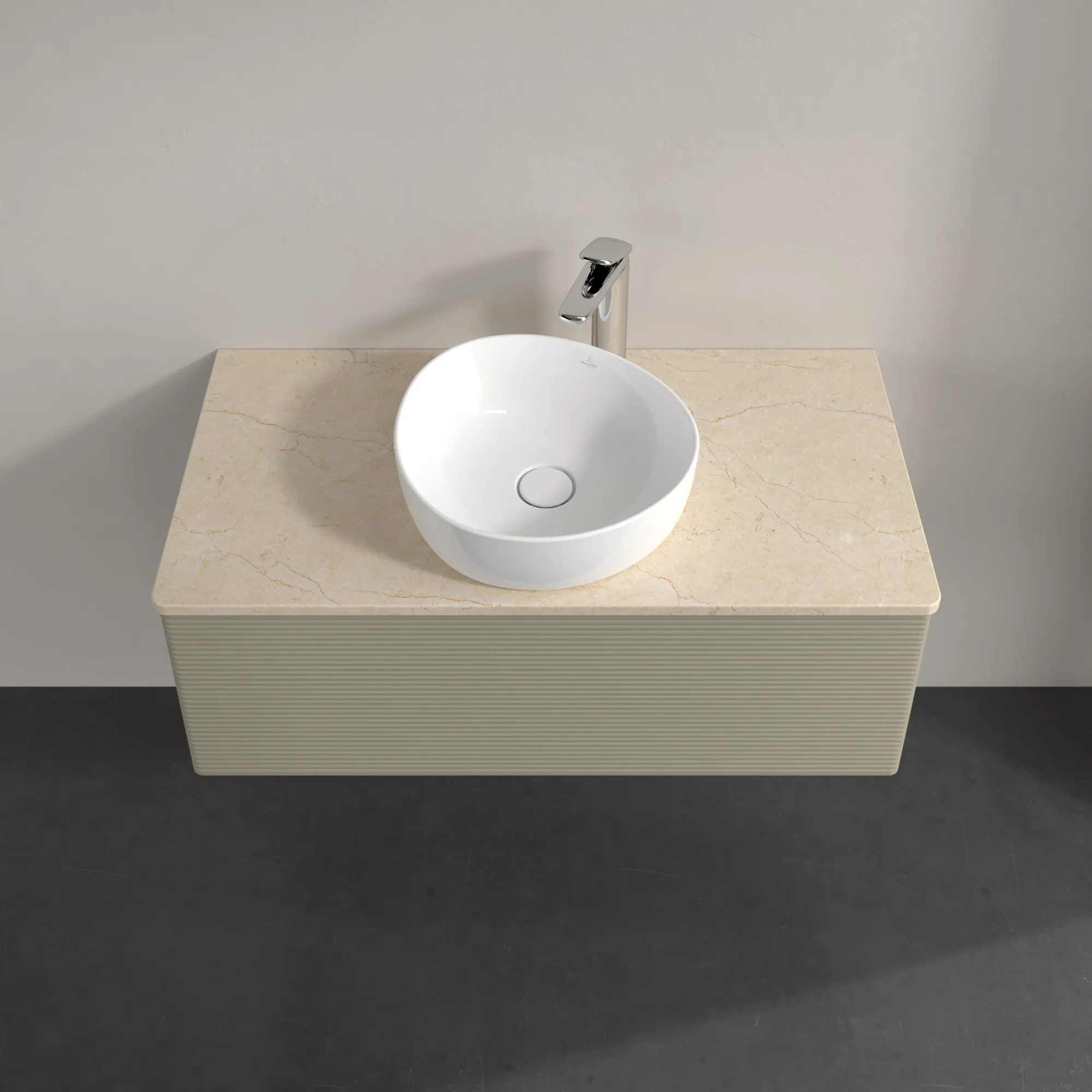 Villeroy & Boch Waschtischunterschrank „Antao“ 1000 × 360 × 500 mm Stone Grey Matt Lacquer, für Becken mittig, mit Beleuchtung Villeroy & Boch Waschtischunterschrank „Antao“ 1000 × 360 × 500 mm Stone Grey Matt Lacquer, für Becken mittig, mit Beleuchtung