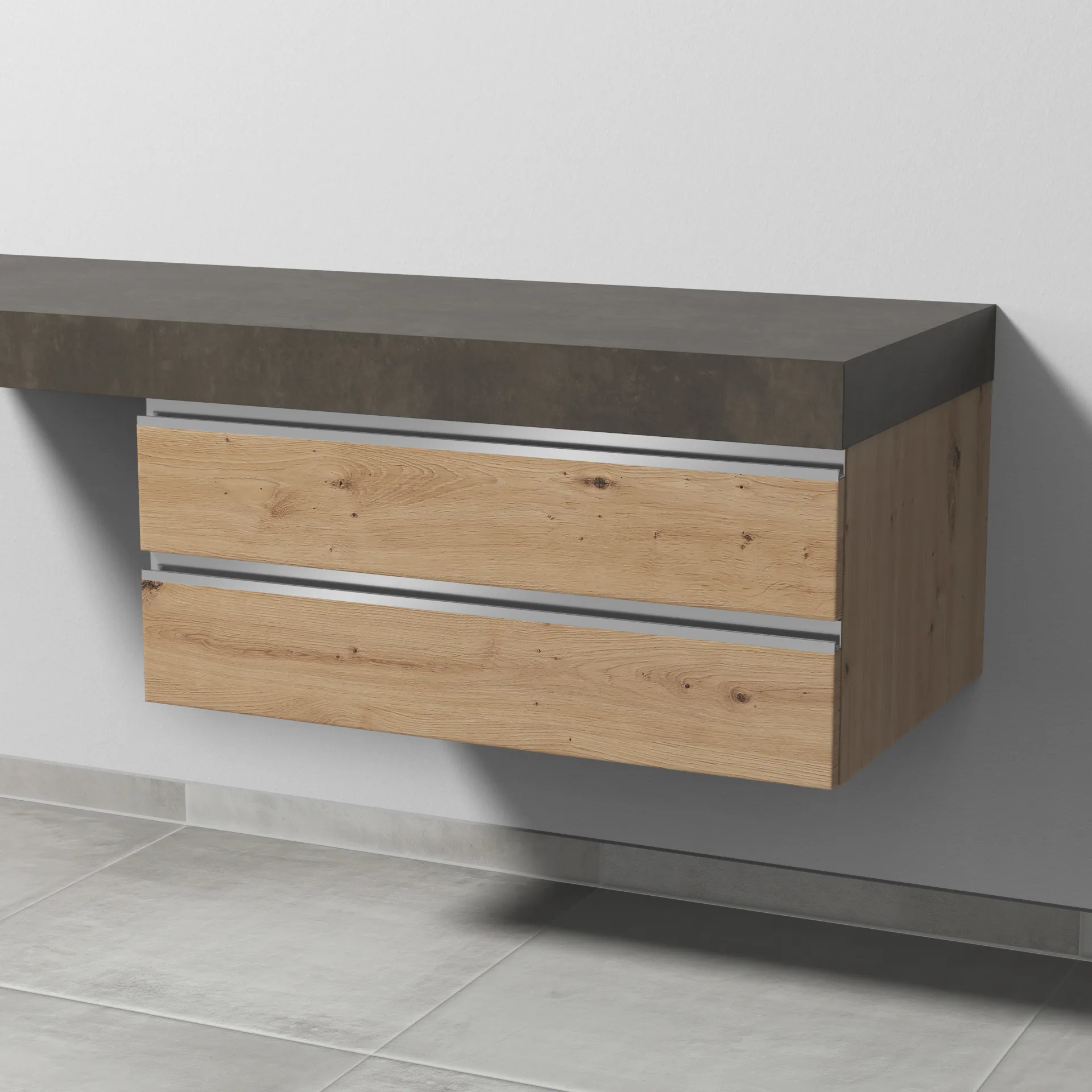 Sanipa Unterschrank „2morrow“ 800 × 340 × 520 mm in Eiche Natural-Touch