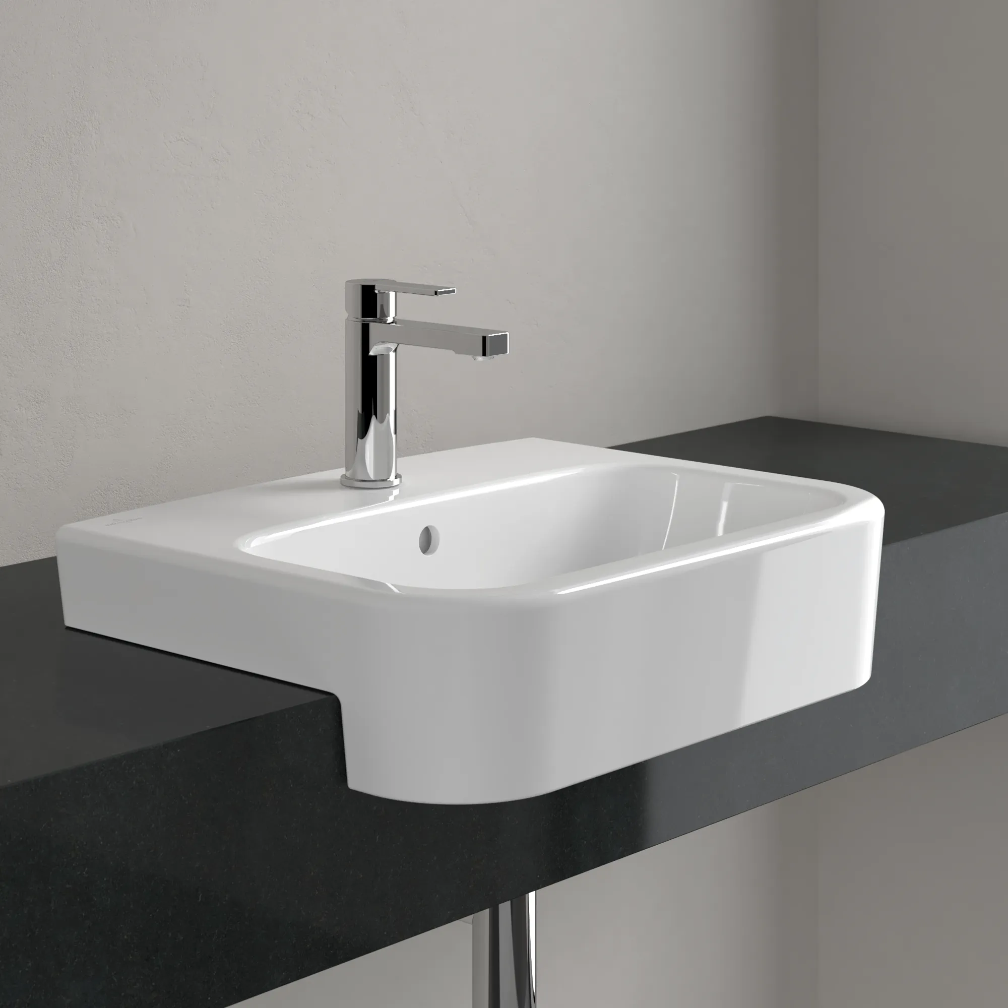 Villeroy & Boch Vorbauwaschbecken Architectura, 550x430x170mm, weiß Alpin CeramicPlus, glänzend, mit Überlauf, für 3-Loch-Armatur