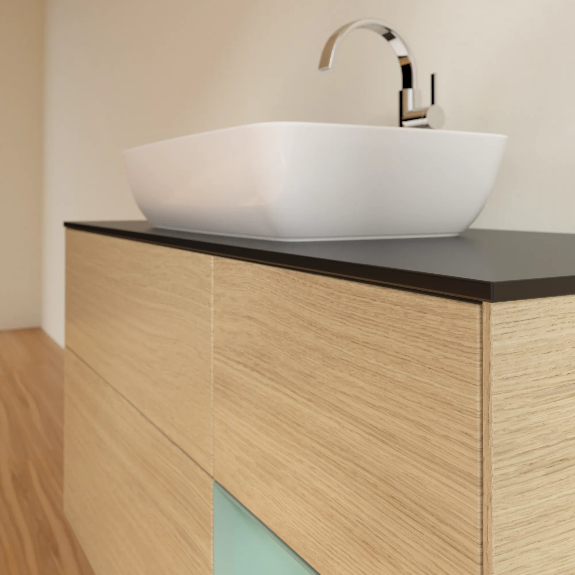 Villeroy & Boch Waschtischunterschrank „Finion“ für Schrankwaschtisch 1200 × 603 × 501 mm Oak Veneer, für Becken mittig
