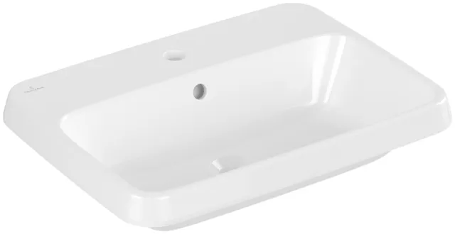Villeroy & Boch Einbauwaschtisch „Architectura“ mit 1×1 Hahnlochbohrung, 600 × 450 × 170 mm, mit Hahnlochbohrung, Hahnlochposition mittig in Weiß Alpin Villeroy & Boch Einbauwaschtisch „Architectura“ mit 1×1 Hahnlochbohrung, 600 × 450 × 170 mm, mit Hahnlochbohrung, Hahnlochposition mittig in Weiß Alpin