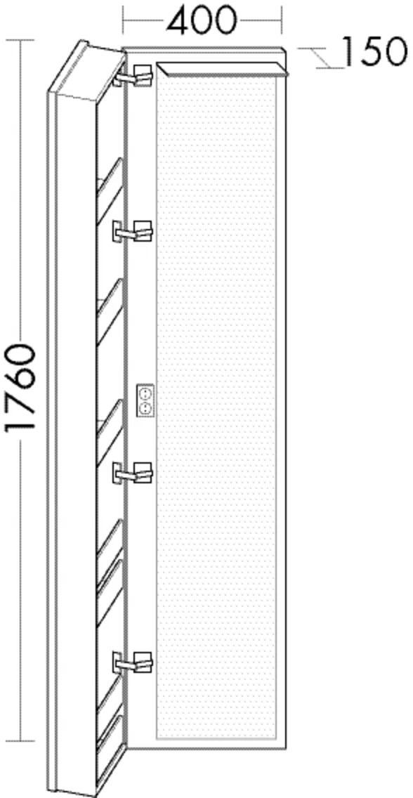 burgbad Spiegel „Lin20“ 400 × 1760 mm in Weiß Matt mit Laserkante