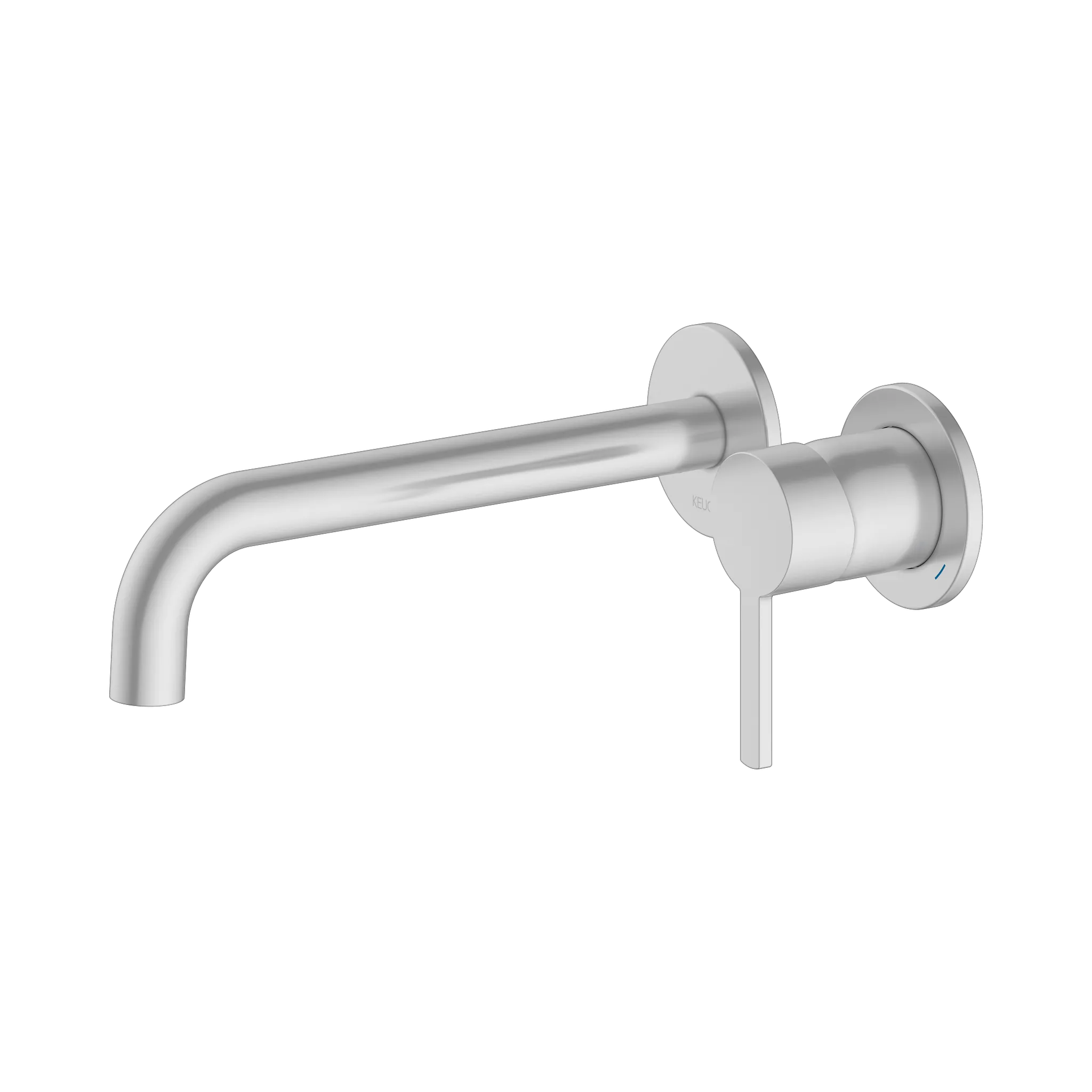 KEUCO PLAN BLUE Einhebel-Waschtischmischer Unterputz 2 Loch für Wandmontage Ausladung 225 mm Aluminium-finish