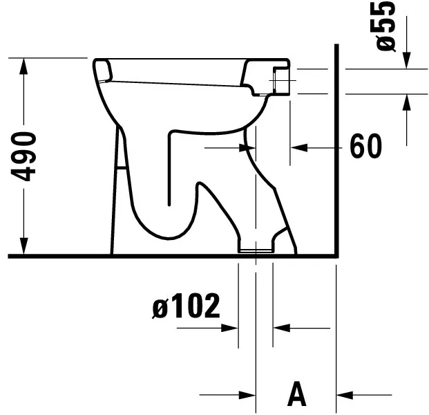 Stand-Flachspül-WC „DuraPlus“ 36 × 49 × 50,5 cm