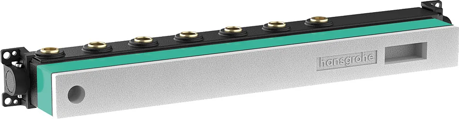 Hansgrohe RainSelect Grundkörper für 5 Verbraucher – horizontal montierbar, schallentkoppelt, DN15/DN20, Rp 3/4, Einbautiefe 92–120 mm