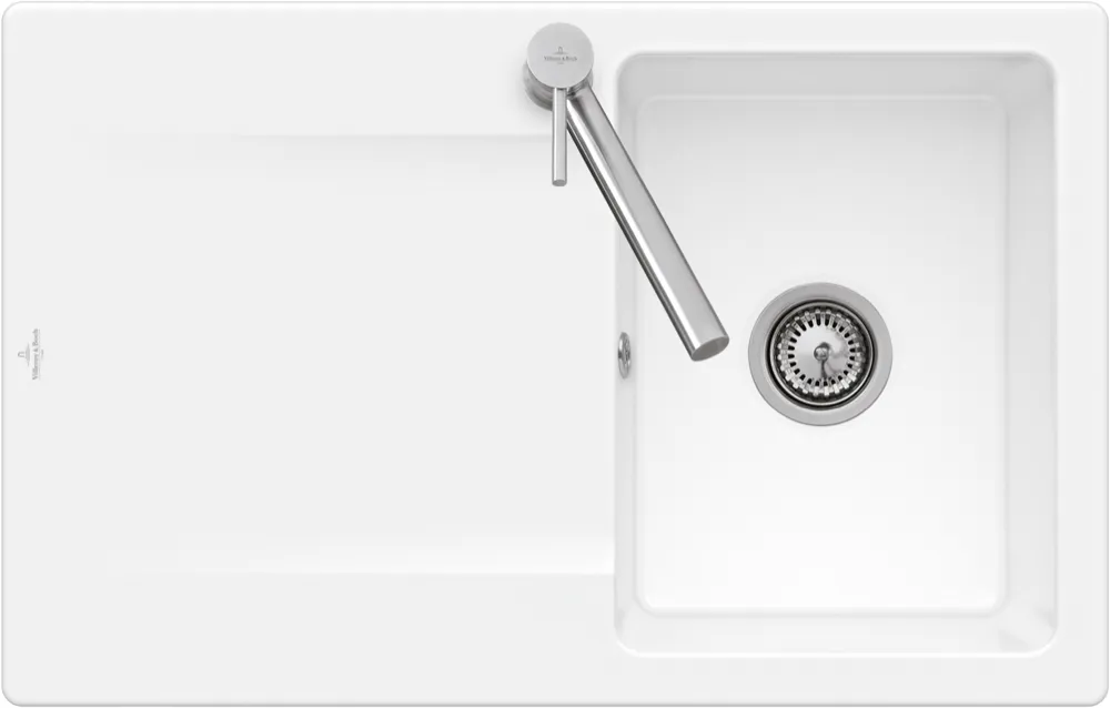 Villeroy & Boch flächenbündiges Küchenspülbecken „Siluet“ 45 flat 780 × 490 × 220 mm in Pure Black