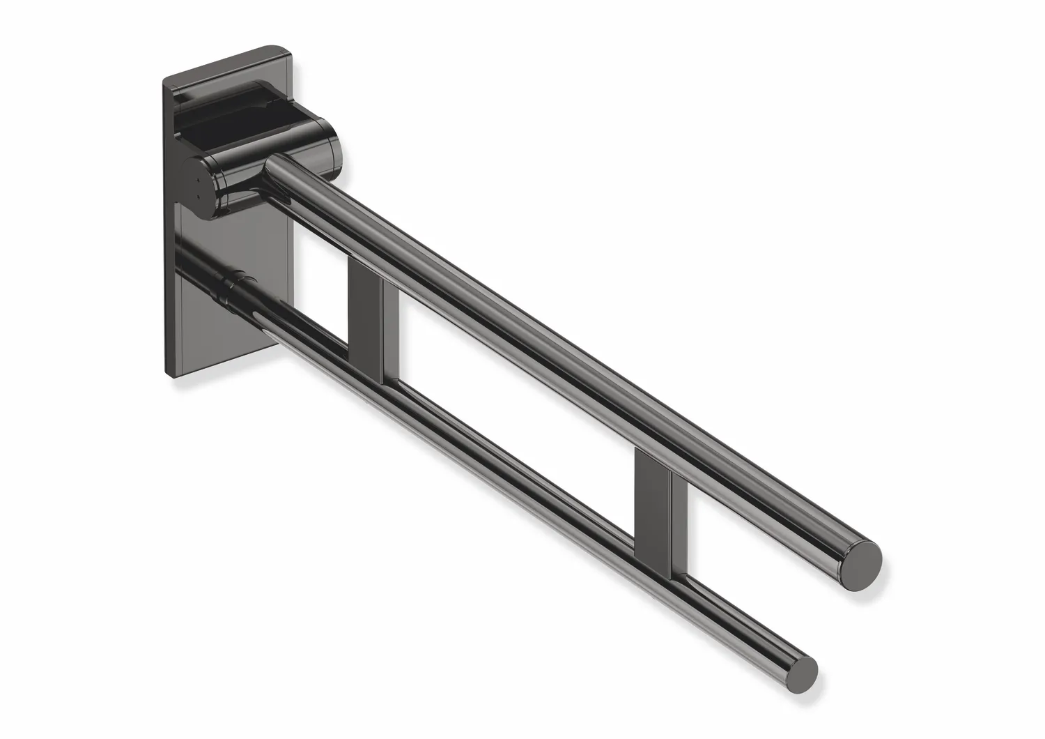 HEWI System 900 Mobiler Stützklappgriff Duo, Design A, Edelstahl, PVD, Ausladung 700 mm