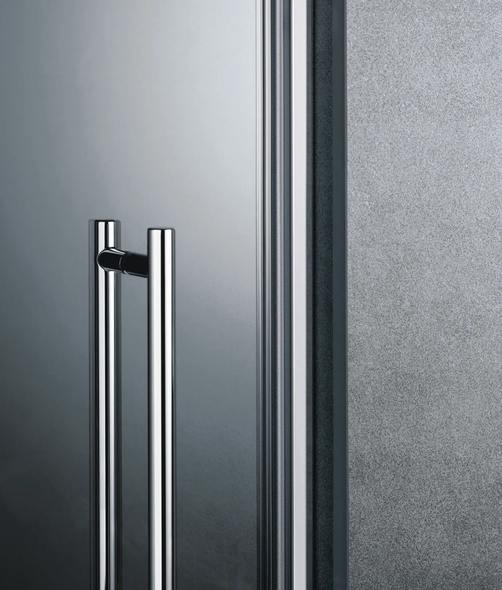 PASA XP PX1TL Pendeltür 1-flügelig mit Festfeld links, für Nische, Höhe 1850 mm, Wanneneinbaumaß 725-760 mm, Breitenverstellmaß 725-760 mm, Farbe Silber Mattglanz, Glas ESG Klar