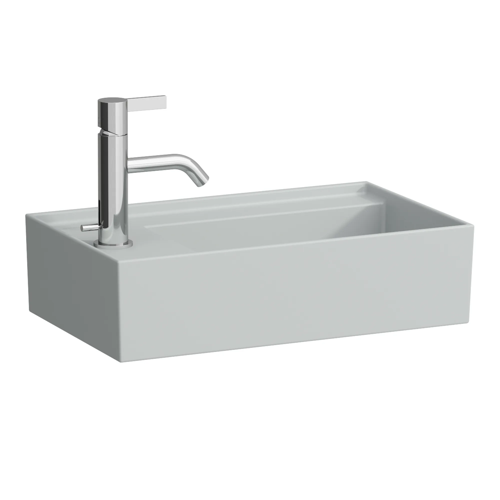 Handwaschbecken Kartell • 280x460x150 asymmetrisch 1 Hahnloch ohne Überlauf mit Armaturenbank links weiß Handwaschbecken Kartell • 280x460x150 asymmetrisch 1 Hahnloch ohne Überlauf mit Armaturenbank links weiß