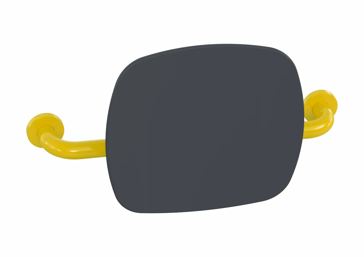 Rückenstütze, Polyamid, hochglänzend, Lehne aus Kunststoff in Farbe 92 (Anthrazitgrau), B: 435 mm bis 535 mm, T: 150 mm, Lehne 334 mm hoch und 370 mm breit, Stangendurchmesser 33 mm, Montage an der Wand mit Rosetten, in Farbe 99 (Reinweiß) Rückenstütze, Polyamid, hochglänzend, Lehne aus Kunststoff in Farbe 92 (Anthrazitgrau), B: 435 mm bis 535 mm, T: 150 mm, Lehne 334 mm hoch und 370 mm breit, Stangendurchmesser 33 mm, Montage an der Wand mit Rosetten, in Farbe 99 (Reinweiß)