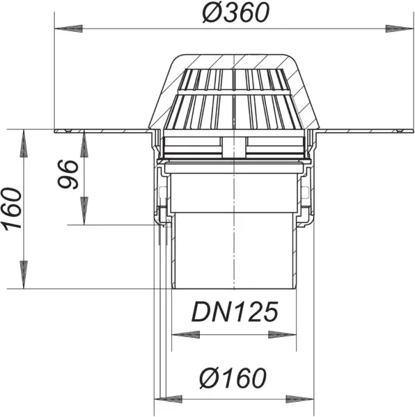 Dachablauf 62 H PVC, beheizt, DN 125