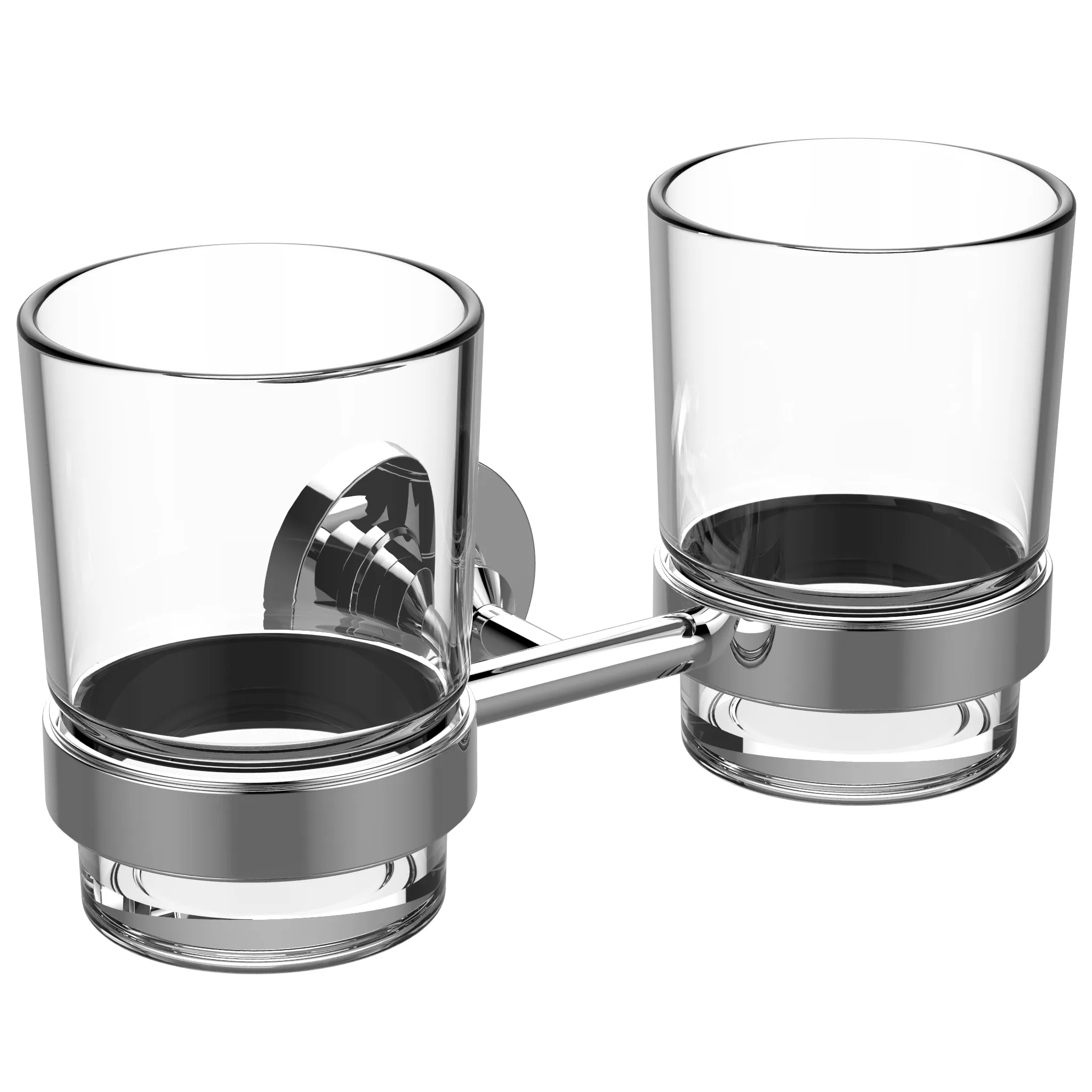doppelter Zahnputzbecher IOM, klarglas, Chrom doppelter Zahnputzbecher IOM, klarglas, Chrom