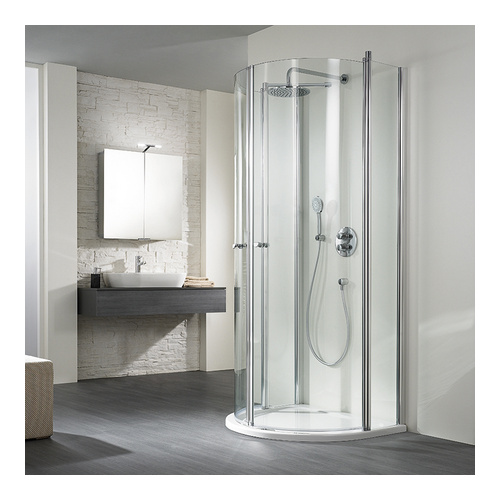 HSK teilgerahmte Drehtür „Exklusiv 2.0“ Glas Mattierung mittig (65 cm), Profile Alu Silber-matt, H: 2000 mm HSK teilgerahmte Drehtür „Exklusiv 2.0“ Glas Mattierung mittig (65 cm), Profile Alu Silber-matt, H: 2000 mm