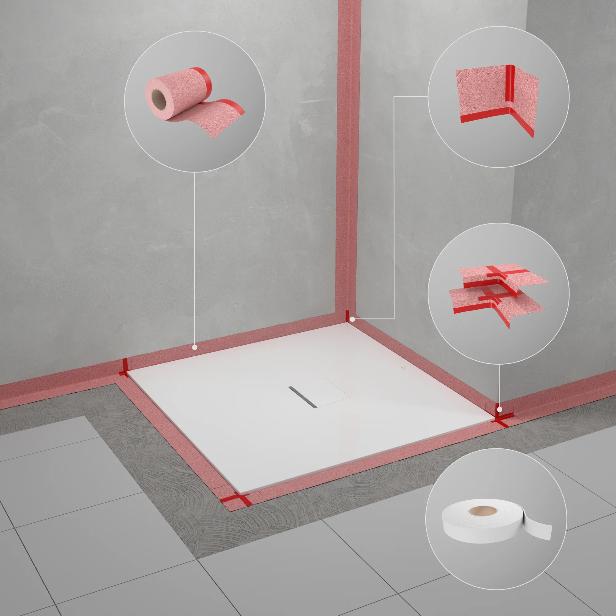 Dichtsystem Sopro für alle Duschwannenmodelle und Einbausituationen Zubehör U94091100, 260 x 300 x 103 mm