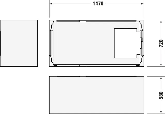 Duravit Badewanne „D-Neo“ rechteck 150 × 75 cm, Fußablauf