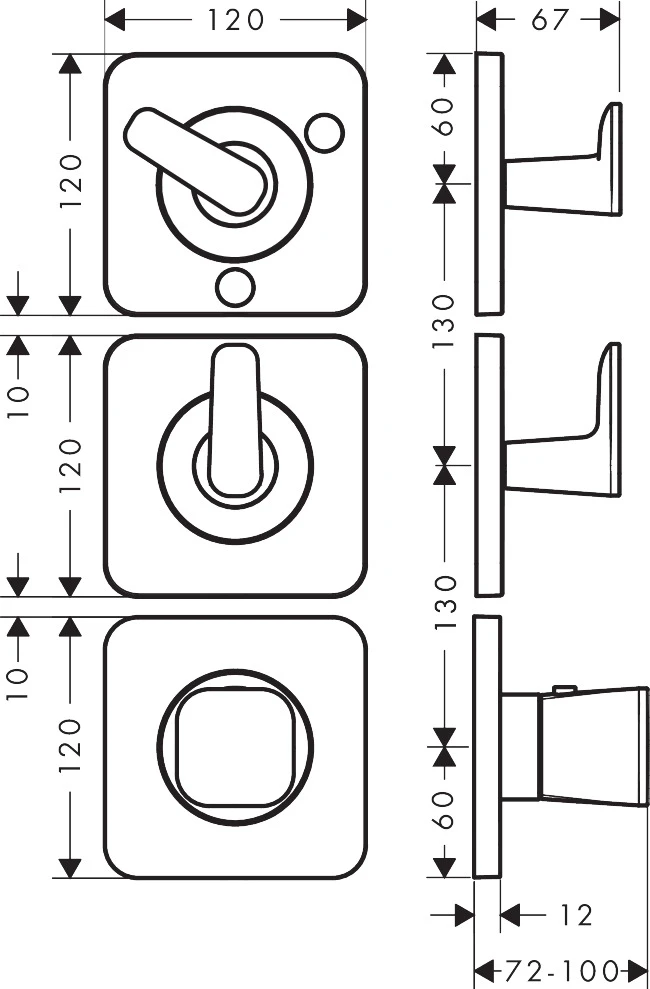 Hansgrohe Unterputz-Armatur „Axor Citterio C“ Ausladung 0 mm in Chrom