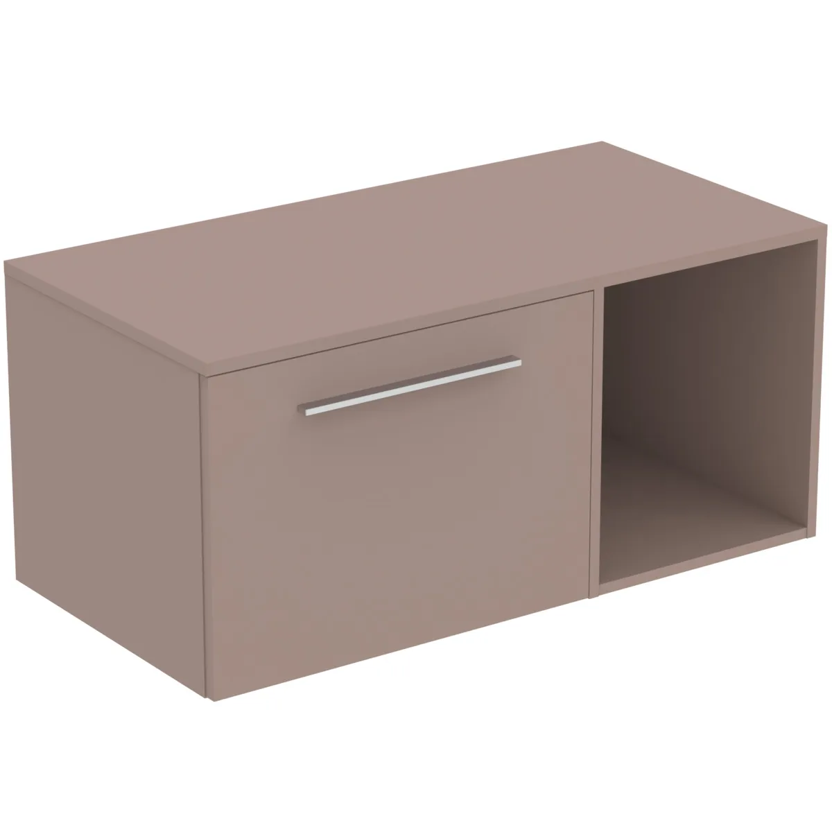 Möbel-Set 100cm i.life B 1 Auszug 1 offenes Fach Griff Chrom Weiß matt Möbel-Set 100cm i.life B 1 Auszug 1 offenes Fach Griff Chrom Weiß matt