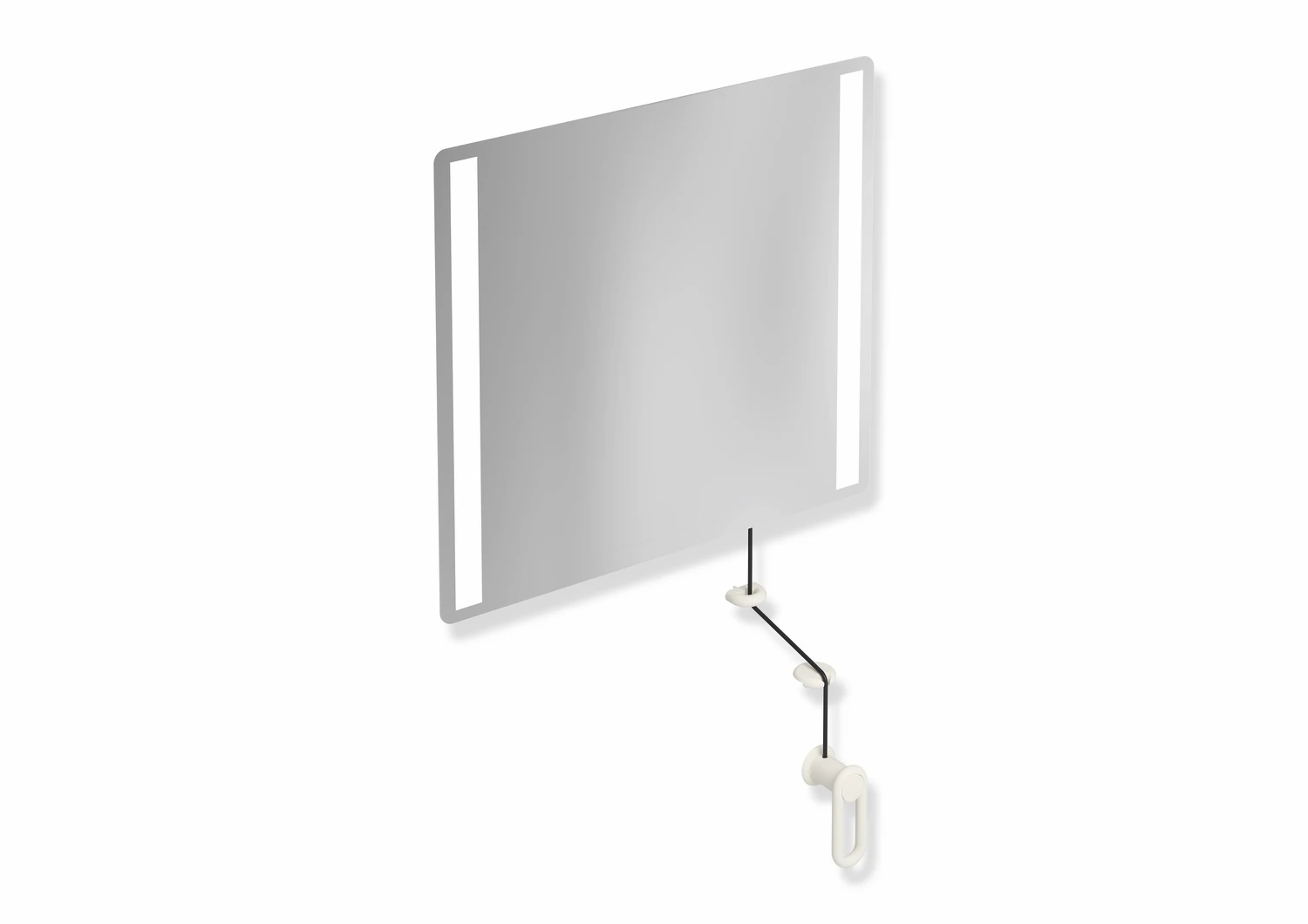 HEWI Kippspiegel „Serie 801“ 60 × 54 cm in Reinweiß