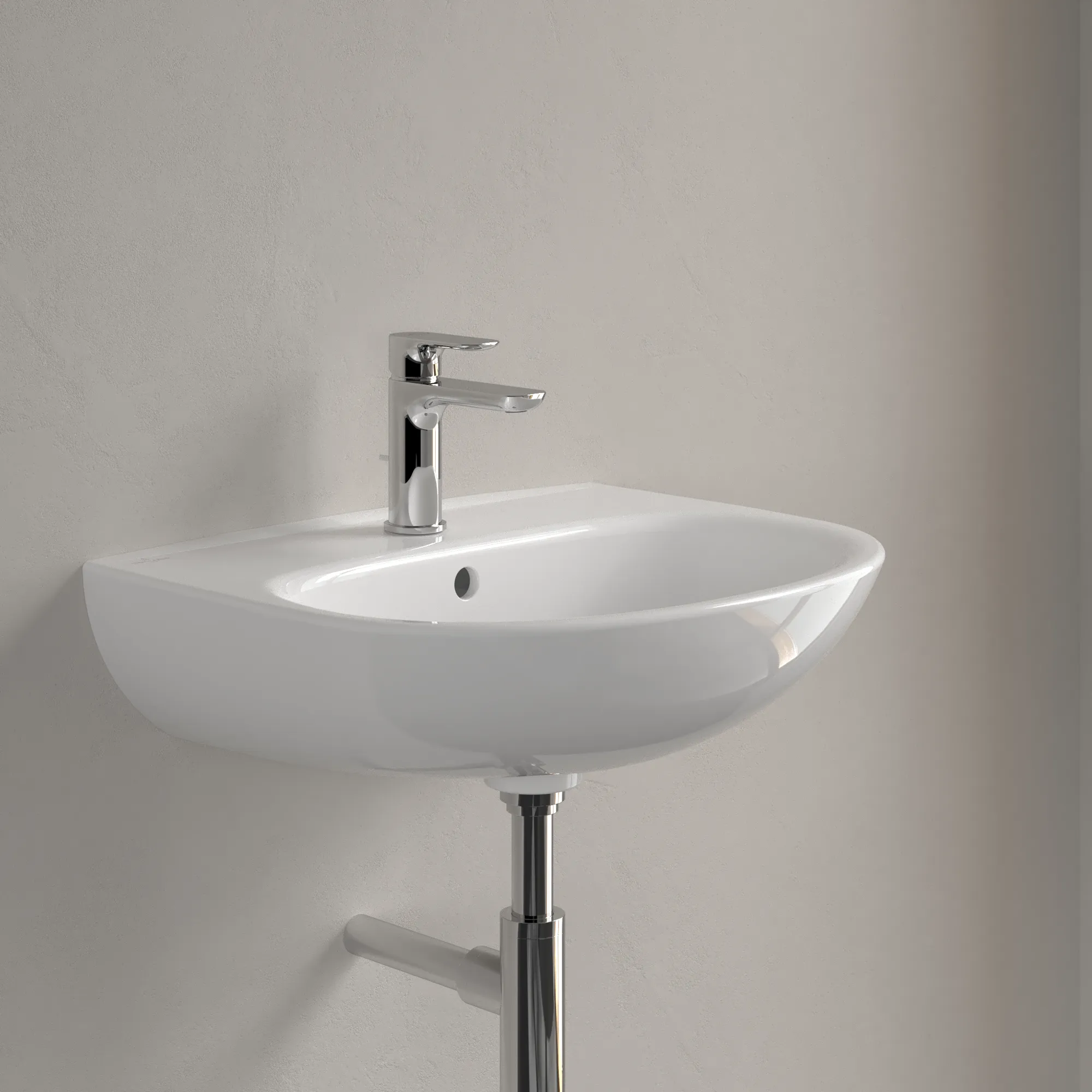 Villeroy & Boch Wandwaschtisch „O.novo“ 550 × 440 × 180 mm, für Becken mittig, Hahnlochposition mittig in Weiß Alpin