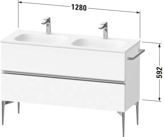 Duravit Waschtischunterschrank „Sivida“ 128 × 59,2 × 47,7 cm Weiß Matt Duravit Waschtischunterschrank „Sivida“ 128 × 59,2 × 47,7 cm Weiß Matt