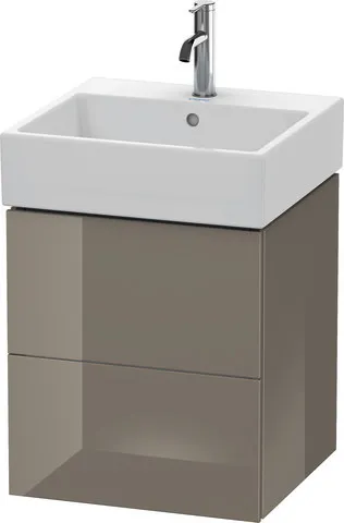 Duravit Waschtischunterschrank wandhängend „L-Cube“ 48,4 × 54,4 × 45,9 cm Flannel Grey Hochglanz Duravit Waschtischunterschrank wandhängend „L-Cube“ 48,4 × 54,4 × 45,9 cm Flannel Grey Hochglanz