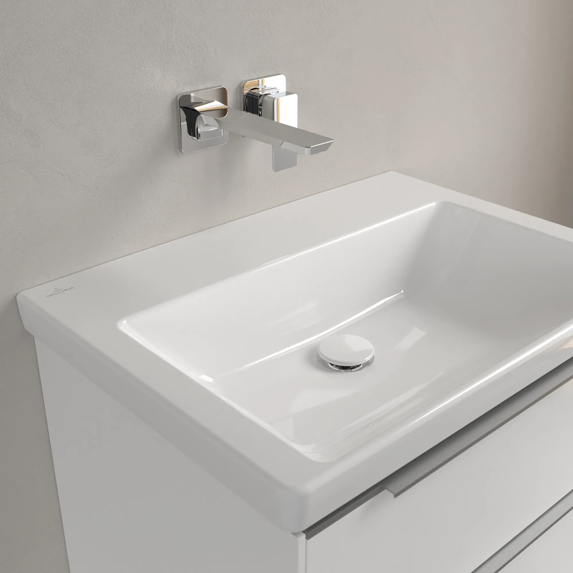 Villeroy & Boch Wandwaschtisch aus TitanCeram „Subway 3.0“ 650 × 470 × 165 mm, ohne Hahnlochbohrung in Weiß Alpin Villeroy & Boch Wandwaschtisch aus TitanCeram „Subway 3.0“ 650 × 470 × 165 mm, ohne Hahnlochbohrung in Weiß Alpin