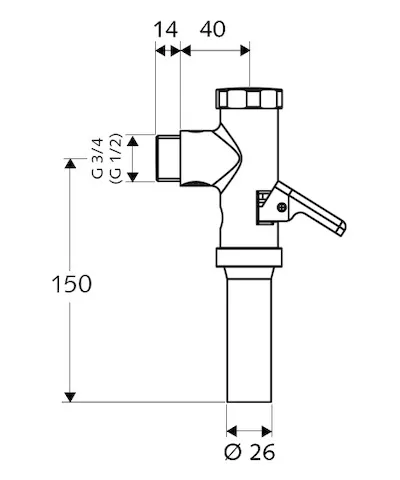 Aufputz-WC-Druckspüler OMAT, DN 15, Aufputz-WC-Druckspüler, Betätigungshebel aus Messing, Spülstrom: 0,7 - 1,0 l/s, DN 15 G 1/2 AG, Anschluss Spülrohr: Ø 26 mm, chrom Aufputz-WC-Druckspüler OMAT, DN 15, Aufputz-WC-Druckspüler, Betätigungshebel aus Messing, Spülstrom: 0,7 - 1,0 l/s, DN 15 G 1/2 AG, Anschluss Spülrohr: Ø 26 mm, chrom