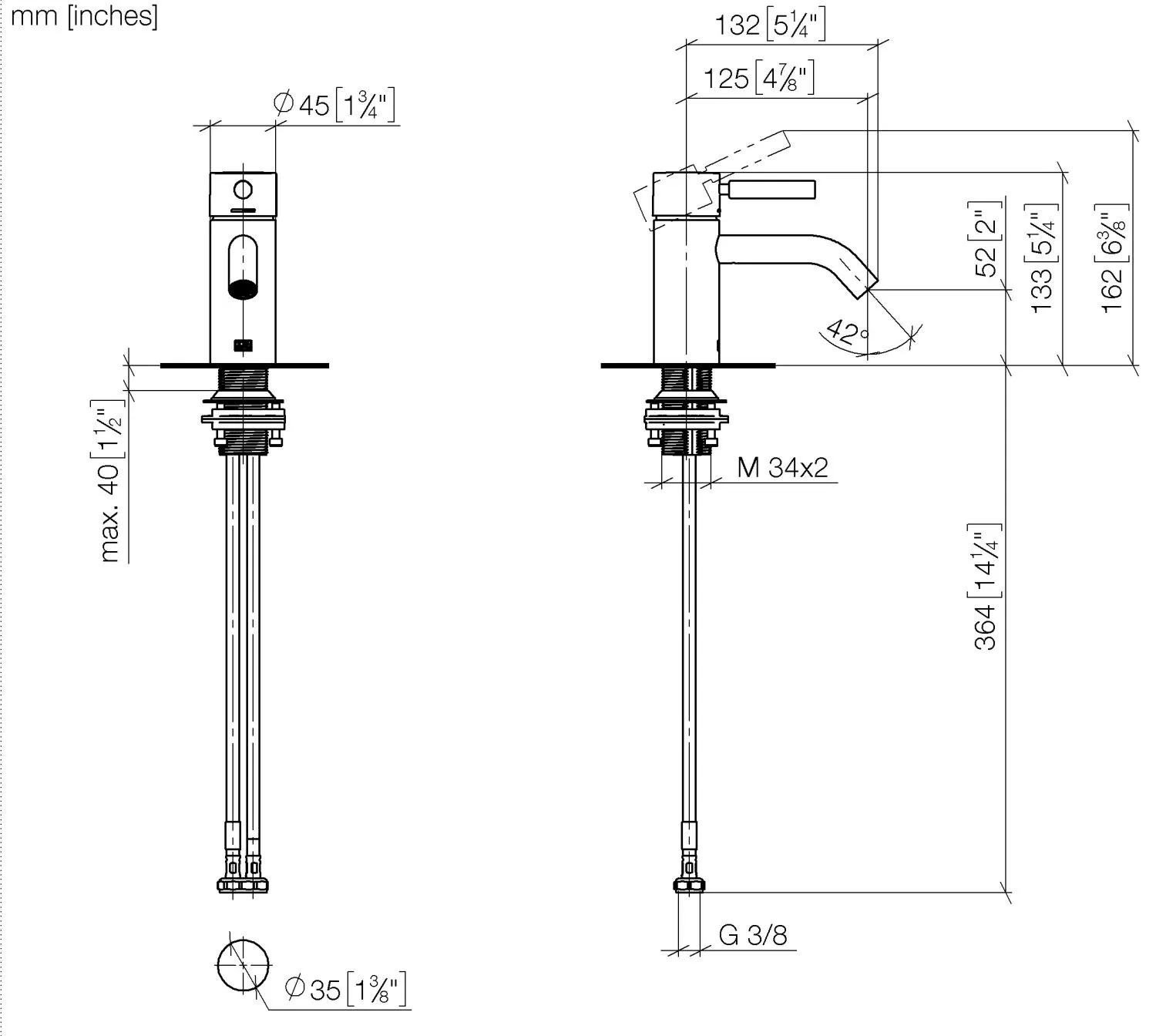 Dornbracht META Waschtisch-Einhandbatterie ohne Ablaufgarnitur - Chrom Dornbracht META Waschtisch-Einhandbatterie ohne Ablaufgarnitur - Chrom