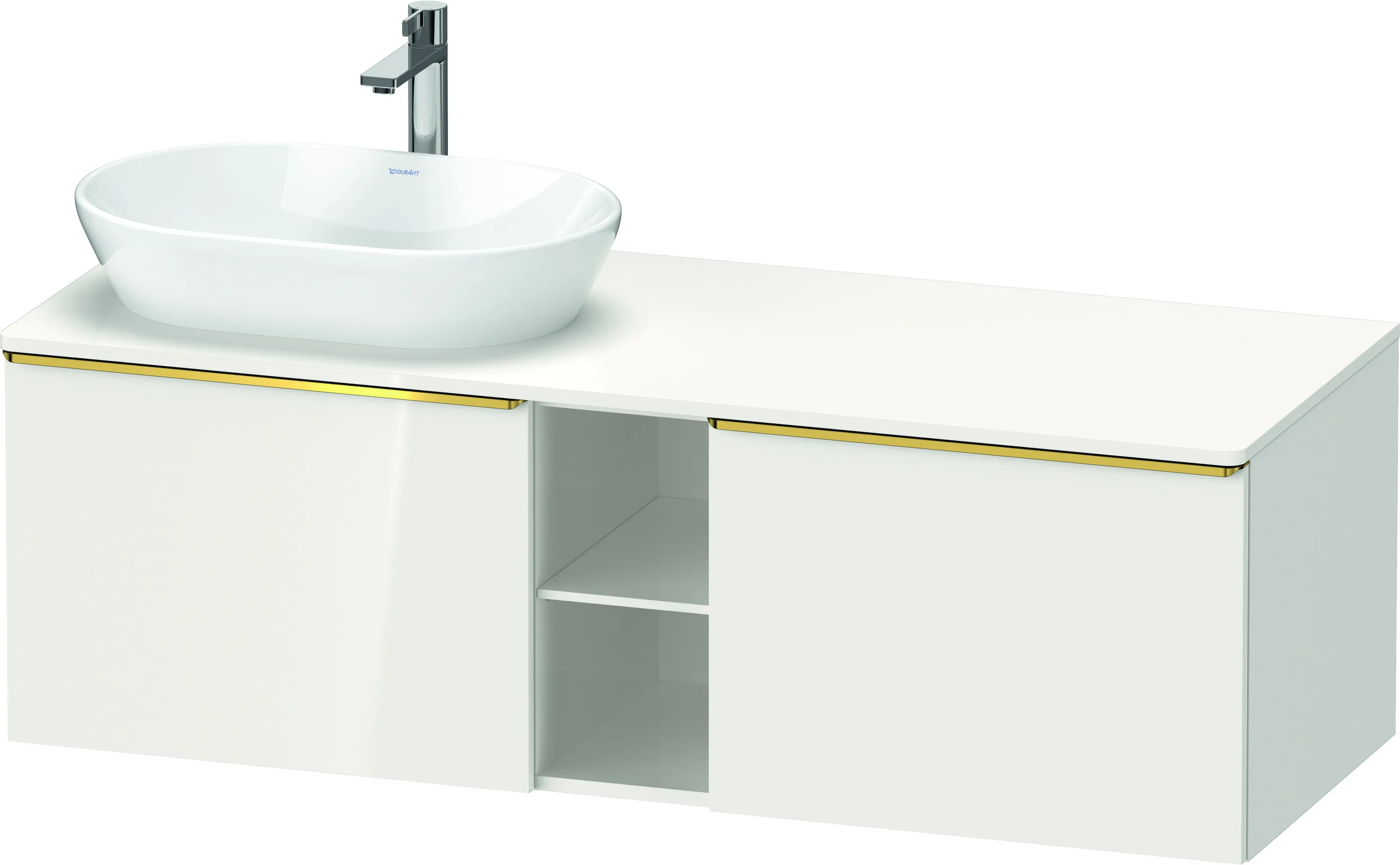 Duravit Waschtischunterschrank wandhängend „D-Neo“ 140 × 45,9 × 55 cm Weiß Hochglanz