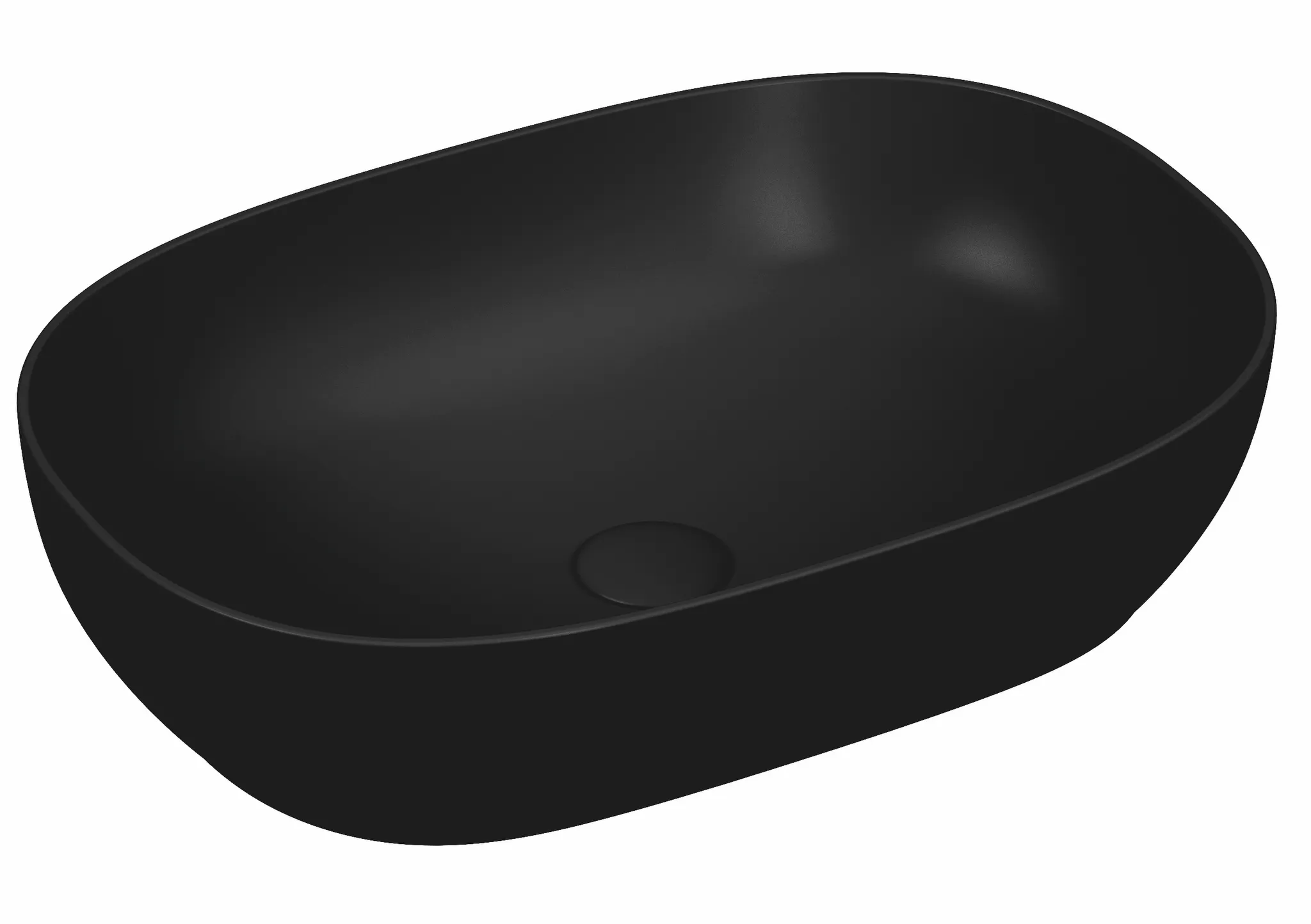 VitrA Outline Aufsatzschale oval 58 x 40 cm CERAFINE Schwarz Matt