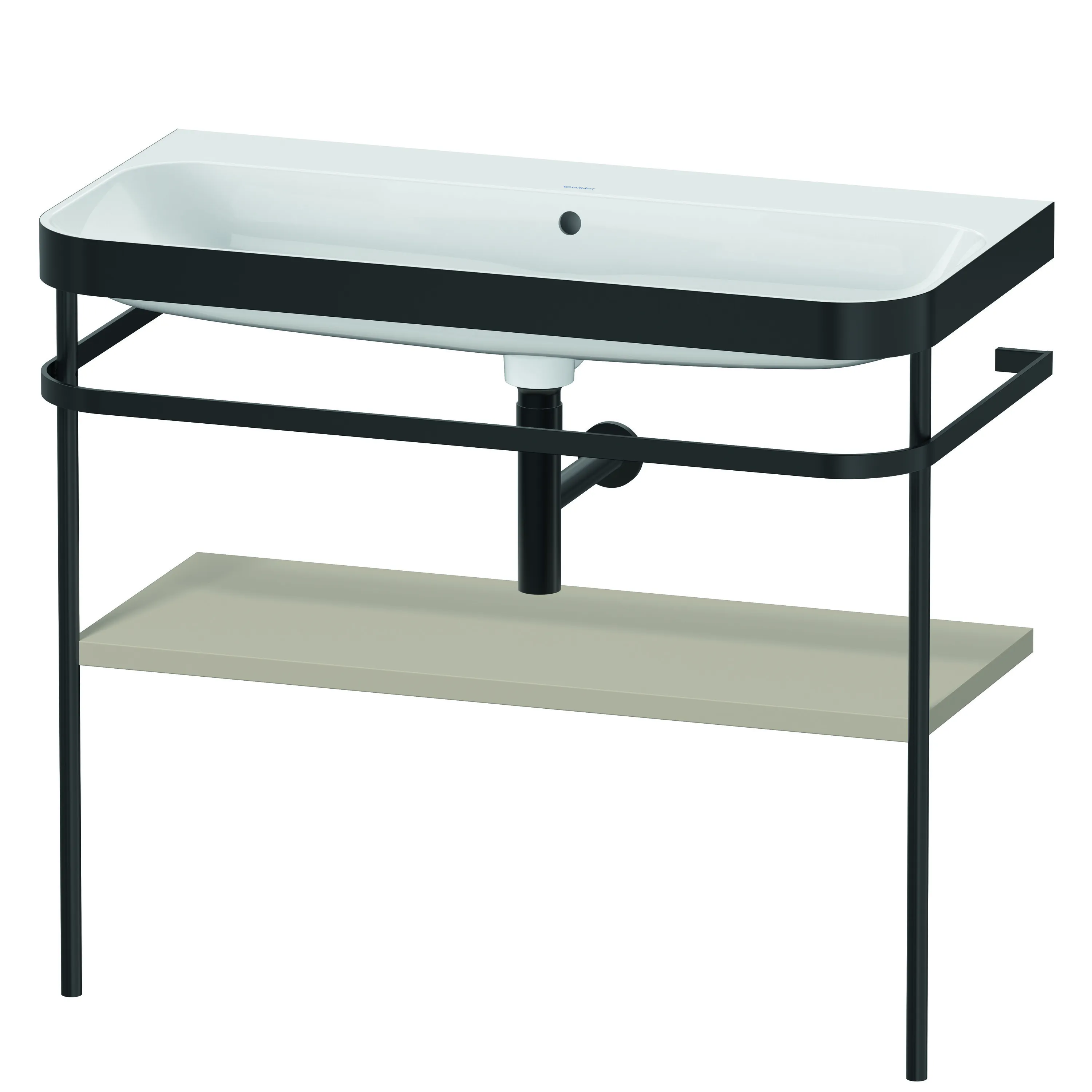 Duravit Waschtischunterschrank mit Metallkonsole „Happy D.2 Plus“ 97,5 × 85 × 49 cm in Taupe Seidenmatt