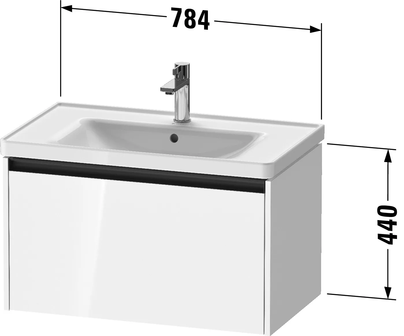 Duravit Waschtischunterschrank wandhängend „Ketho.2“ 78,4 × 44 × 45,5 cm Basalt Matt