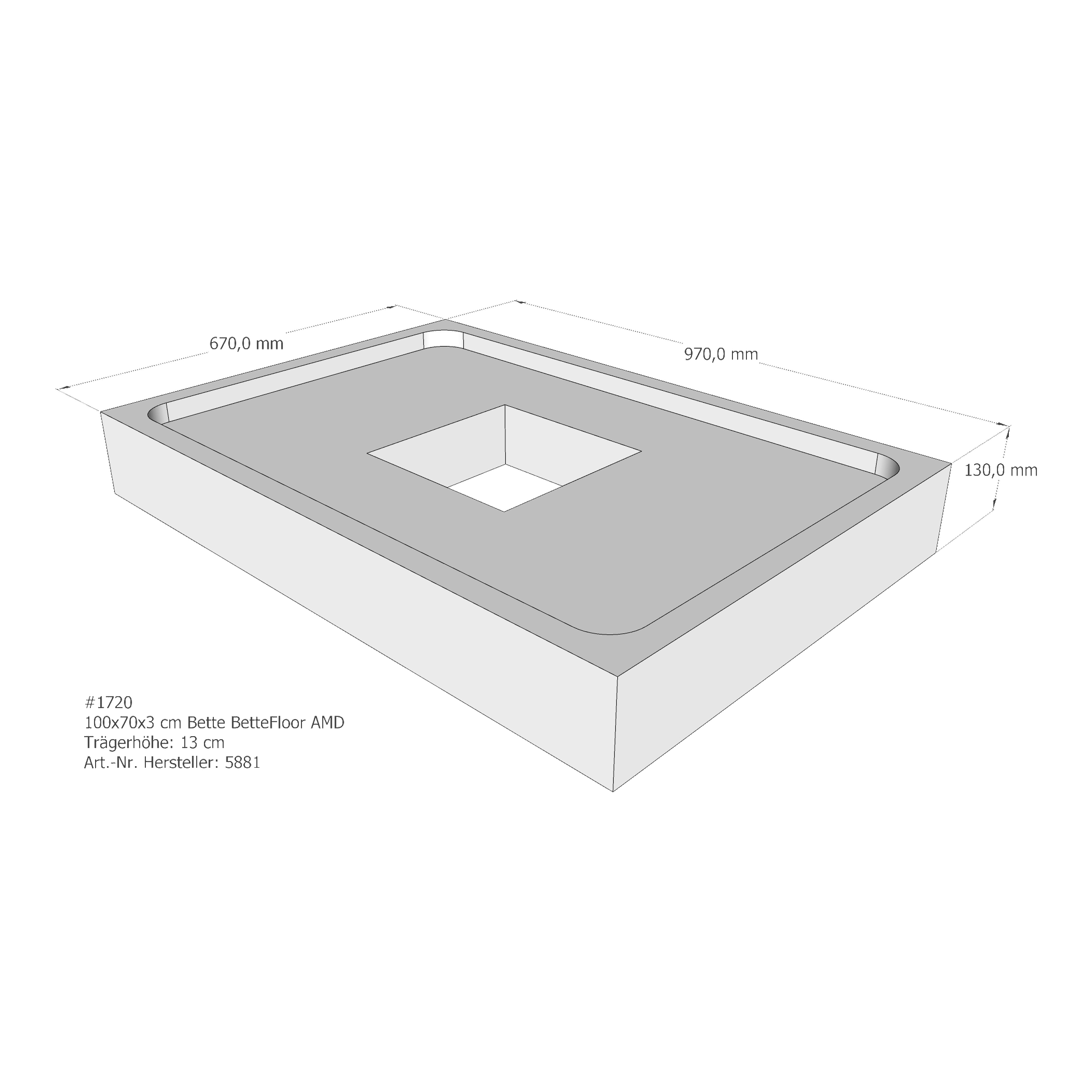 Duschwannenträger für Bette Floor 100 × 70 × 3 cm Breite: 70 cm / Länge: 100 cm Duschwannenträger für Bette Floor 100 × 70 × 3 cm Breite: 70 cm / Länge: 100 cm
