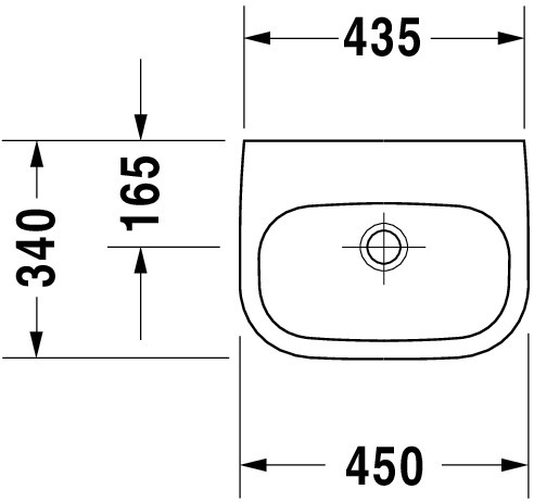 Handwaschbecken Med „D-Code“, Form rechteckig 45 × 34 cm 