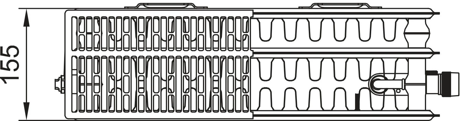 Flachheizkörper therm-x2 Profil-V Typ 33, HxLxT: 200x1000x155 mm, Farbe: Weiß RAL 9016 seidenglanz, Ventilposition: links, 10 bar, Abdeckung: mit, Wärmeleistung 75/65-20: 998 Watt, ohne Laschen Flachheizkörper therm-x2 Profil-V Typ 33, HxLxT: 200x1000x155 mm, Farbe: Weiß RAL 9016 seidenglanz, Ventilposition: links, 10 bar, Abdeckung: mit, Wärmeleistung 75/65-20: 998 Watt, ohne Laschen