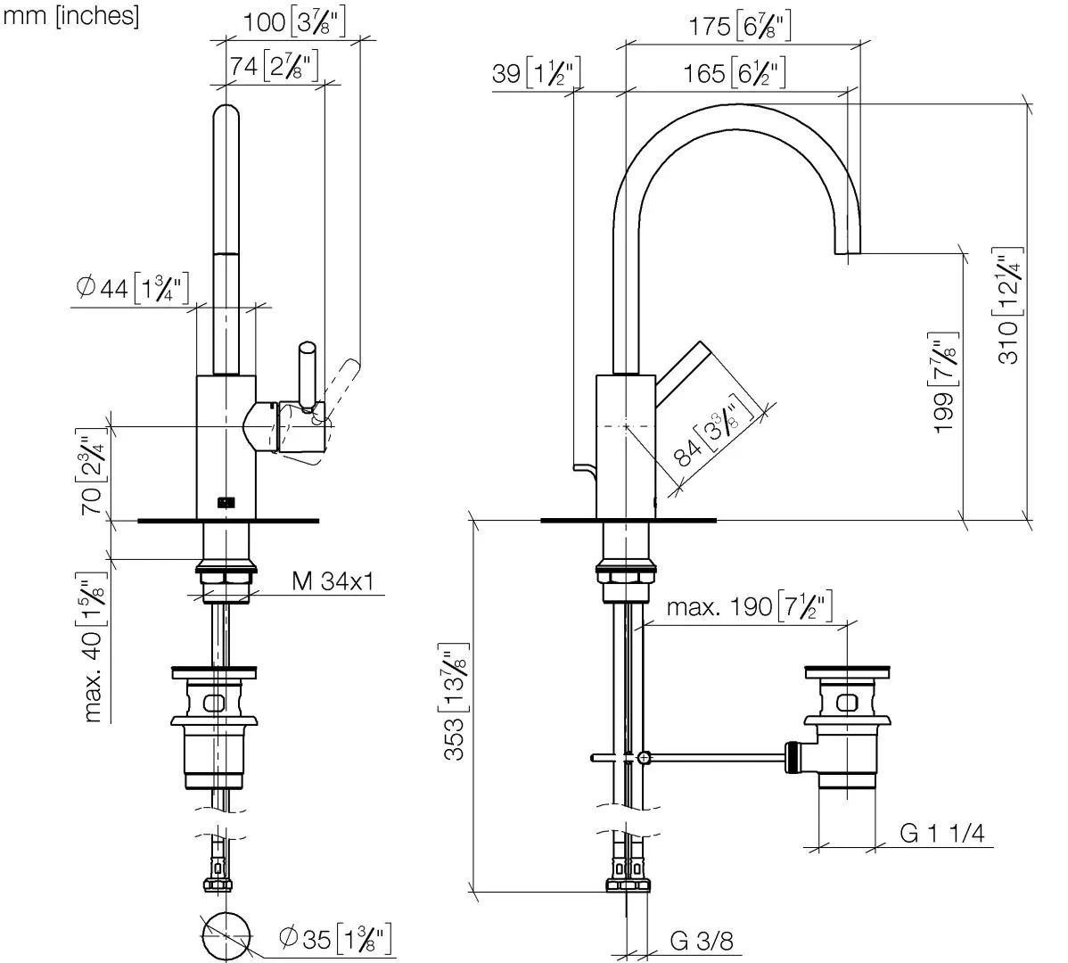 Waschtisch-Einhandbatterie mit Ablaufgarnitur META Chrom 33560661