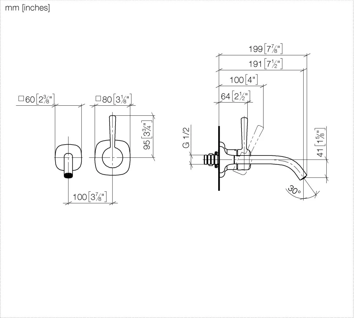 Dornbracht COYA Waschtisch-Wand-Einhandbatterie ohne Ablaufgarnitur Chrom, Ausladung 191 mm, starrer Auslauf, runder luftangereicherter Strahl, Bohrungsdurchmesser Auslauf 37 mm, Bohrungsdurchmesser Einhandbatterie 57 mm, Rosette für Auslauf 60 x 60 mm Dornbracht COYA Waschtisch-Wand-Einhandbatterie ohne Ablaufgarnitur Chrom, Ausladung 191 mm, starrer Auslauf, runder luftangereicherter Strahl, Bohrungsdurchmesser Auslauf 37 mm, Bohrungsdurchmesser Einhandbatterie 57 mm, Rosette für Auslauf 60 x 60 mm