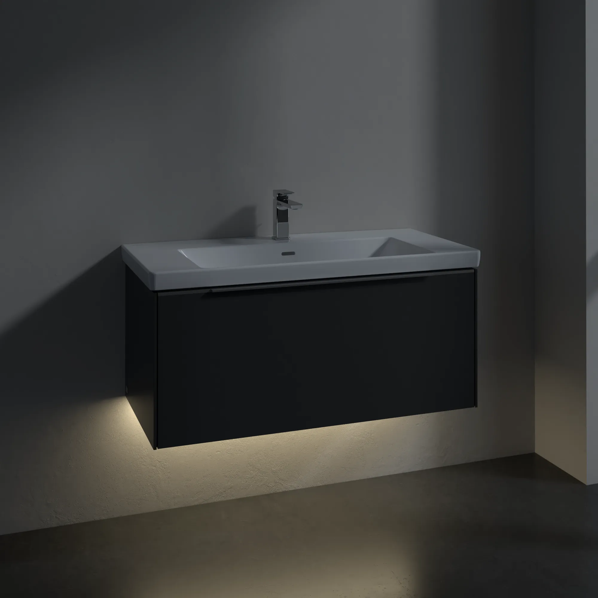 Villeroy & Boch Waschtischunterschrank „Subway 3.0“ für Schrankwaschtisch 973 × 429 × 478 mm Graphite, für Becken mittig