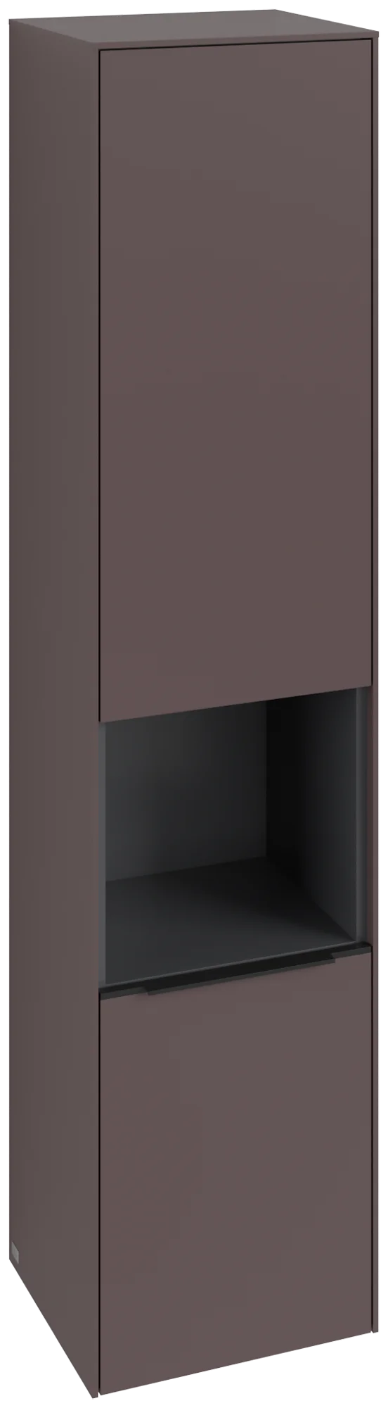 Villeroy & Boch Hochschrank Subway 3.0, Eckig Dark Berry, 400x1710x346 mm, 2 Türen, mit Absenkautomatik