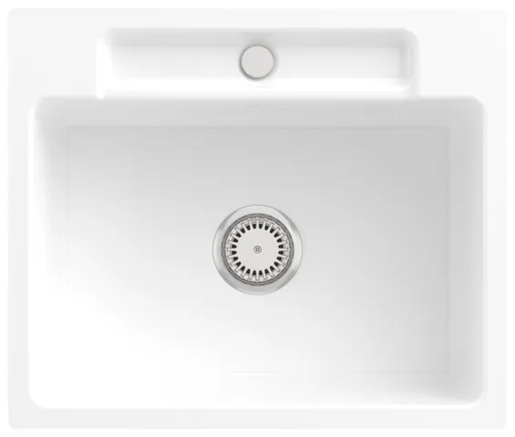 Villeroy & Boch flächenbündiges Küchenspülbecken „Siluet“ 60 S flat 600 × 510 × 220 mm in Weiß Alpin