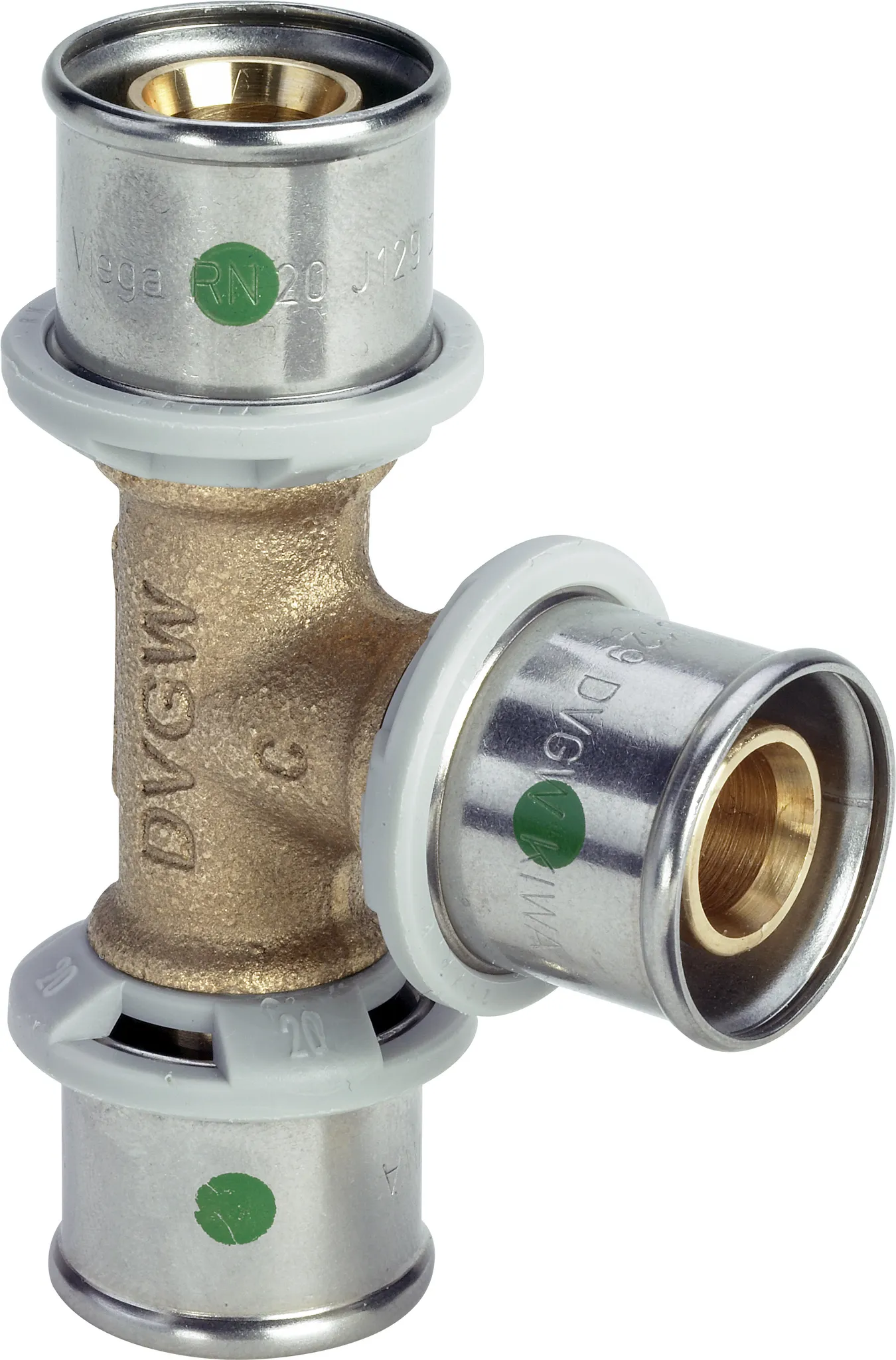 Viega „Sanfix P“ T-Stück mit 3 Muffen 25 × 16 × 25 mm Viega „Sanfix P“ T-Stück mit 3 Muffen 25 × 16 × 25 mm